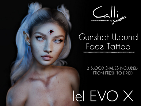 Second Life Marketplace - [Calli] Gunshot Wound - Face Tattoo - lel EVOX
